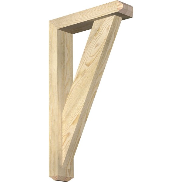 Ekena Millwork Traditional Craftsman Rough Sawn Bracket w/ Offset Brace, Douglas Fir, 4"W x 16"D x 28"H BKT0402X16X28TRA04RDF - main